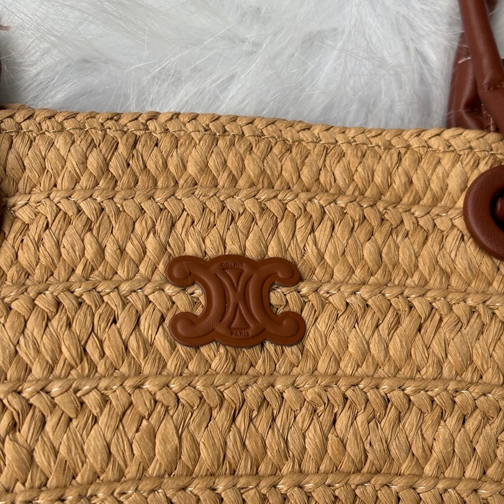 Celine 42x25x30cm straw tote bag - Picture 5 of 7